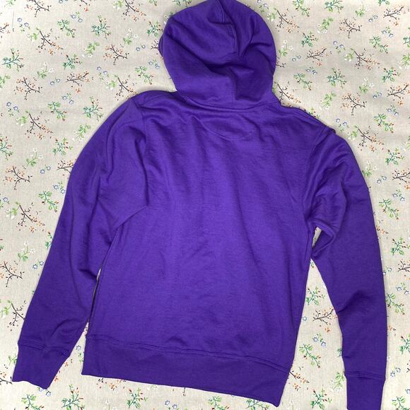 Champion Fleece Pullover Hoodie Purple Small Long Sleeve Sweater Unisex Pocket - Picture 3 of 4